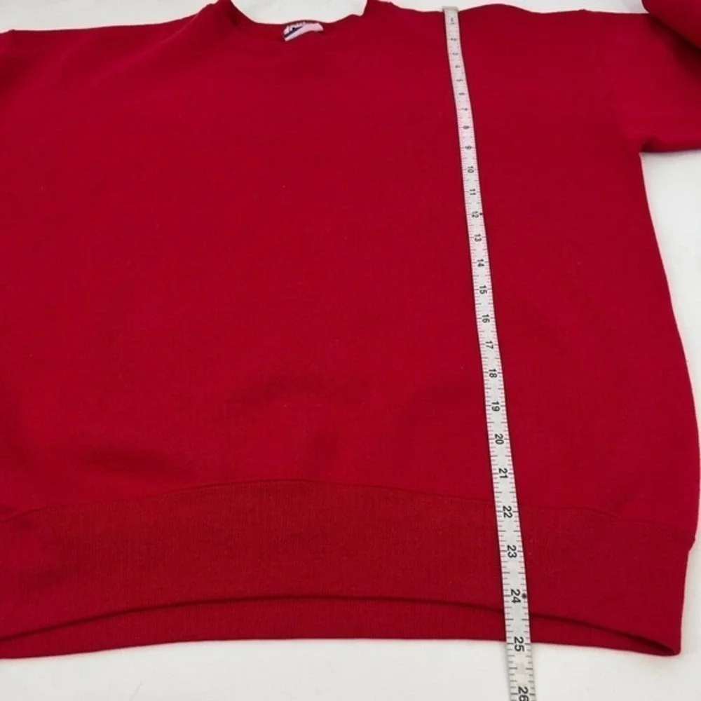 Vintage Lee Sweatshirt Mens Large Red Heavyweight Crewneck Pullover Blank 90s